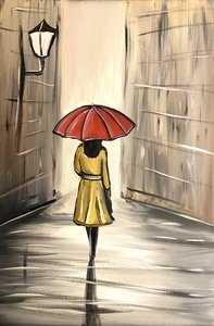 Image of Lady With The Red Umbrella